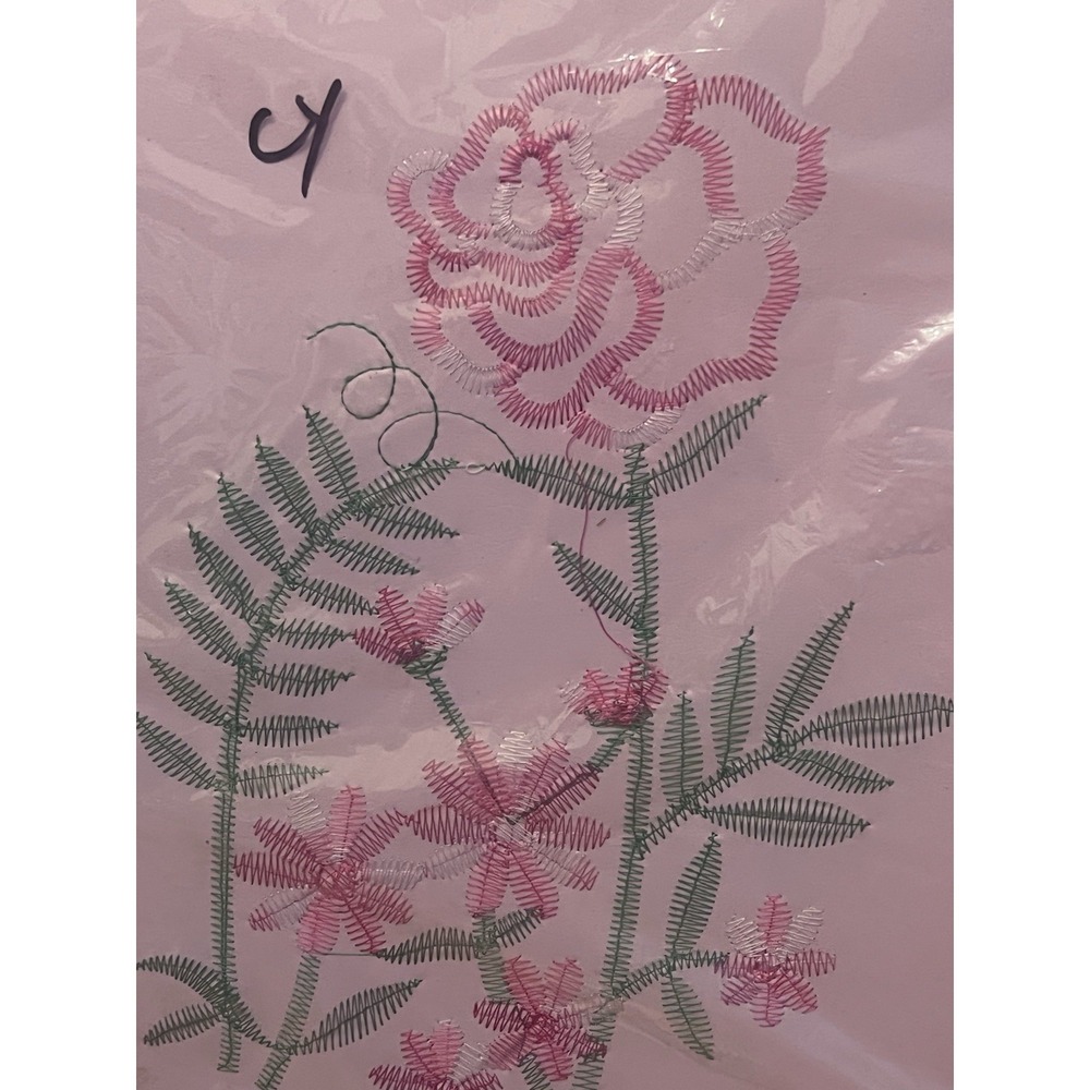Soft Seat Vintage Embroidered Pink Retro Cushioned Toilet Seat NOS Flowers Rare - Picture 2 of 8